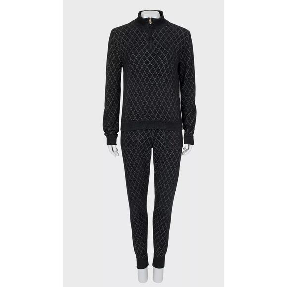Chanel Black Viscose Jumper Pants Set Suit - Sz. 38 - Picture 1 of 8